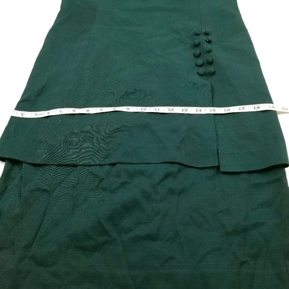 Vintage Forest Green 2-Piece Suit Dress Small 6 - Picture 7 of 16